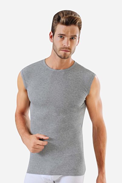 Arma Yıldız 3 Pack Sleeveless Men's Athlete Round Neck Zero Sleeve T-Shirt 100% Cotton White Black Gray