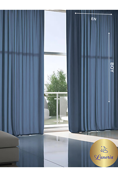 Lunoria Sapphire - Ekstraforlu Blackout İndigo Karartma Fon Perde
