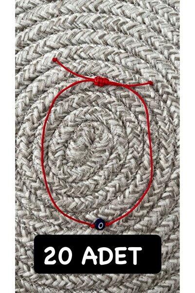 BAE ATOLYE 20 قطعة من سوار الخيط الأحمر المزين بخرز العين الزرقاء