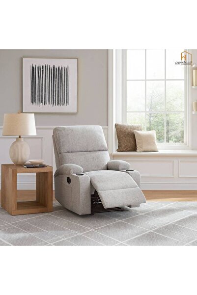 Al Saada Home Fixed Recliner Chair - Light Brown