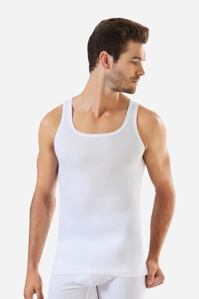 Arma Yıldız 6 Pack White Men's Rambo Sports Singlet 100% Cotton Rib