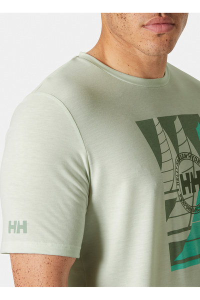 Helly Hansen HHA.34419_HELLY HANSEN HP RACE GRAP Ανοιχτό πράσινο μπλουζάκι με λαιμόκοψη κανονικό ανδρικό μπλουζάκι