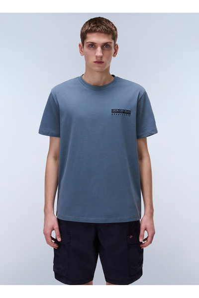 Napapijri NP0A4ILXG1Y1-S-VIGNONI BACK SS Gri Relaxed Erkek T-Shirt