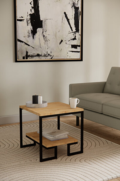 Phobia Metal Tasarım Meşe Orta Sehpa 2513