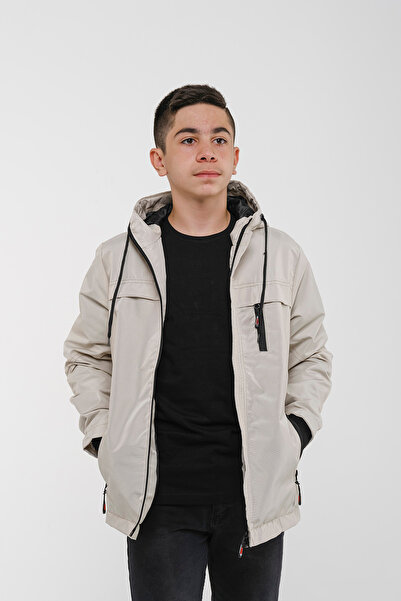 Zaziko Kids معطف واق من المطر موسمي بغطاء للرأس وجيب مزدوج للأولاد 2016-z