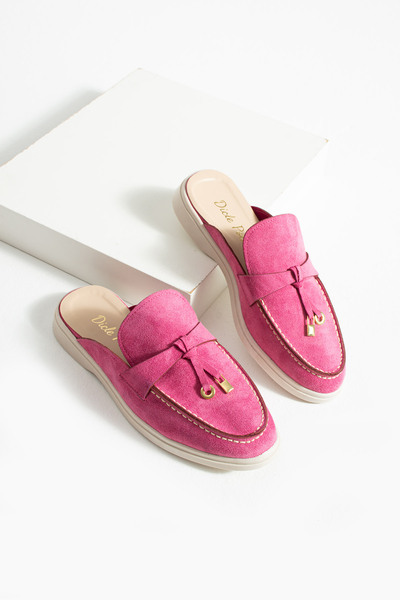 diclepolat Γυναικείες φούξια σουέτ slip-on loafer γυναικείες παντόφλες Luna