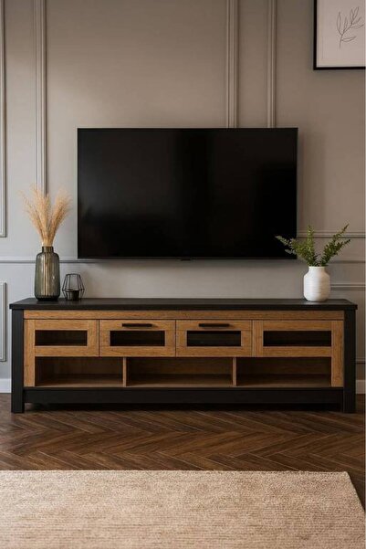 Al Saada Home وحدة تلفزيون - 160×40×50 سم - خشبية