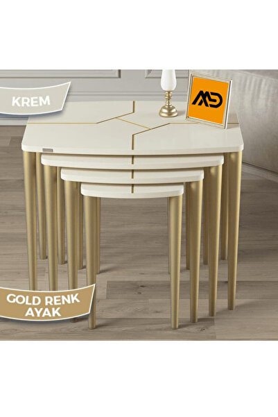 MEDA CONCEPT EYLÜL SERİSİ 1.SINIF SEHPA TAKIMI 4 LÜ MDF ZİGON SEHPA GÜRGEN AYAKLI