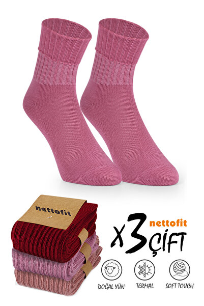nettofit 3 perechi de șosete groase de iarnă pentru femei – șosete termice din lână