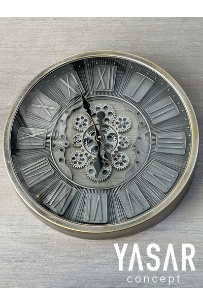 YASAR CONCEPT Cogentis Metal Çarklı Duvar Saati 46 Cm