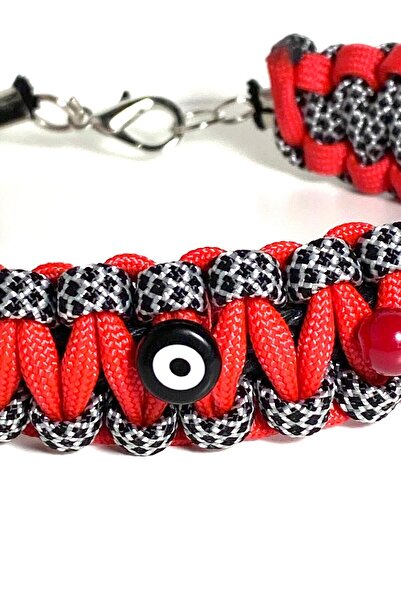 She Sells El Yapımı Dayanıklı ve Sağlıklı Çok Renkli Paracord Nazar Boncuklu Kedi & Köpek Kolyesi