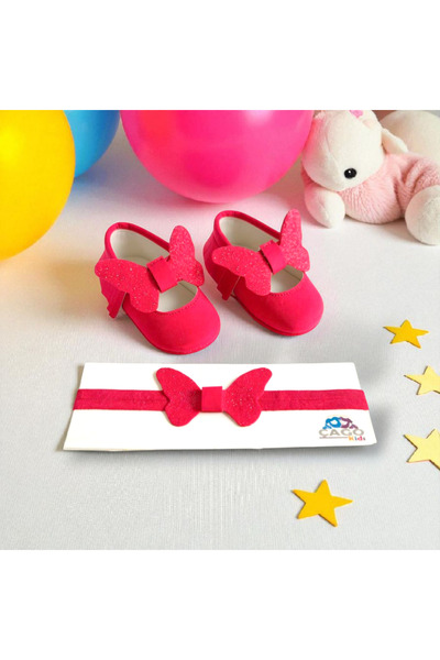 Çago kids First Step Outfit with Shoes, Ankle-Length Hidden Elastic Band, Easy-To-Wear Bandana Set.