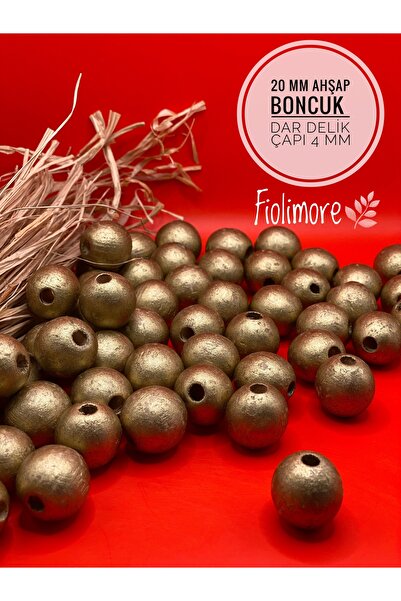 Fiolimore 20 mm zlatne žute drvene perle (50 grama, 20 komada) promjer uske r...