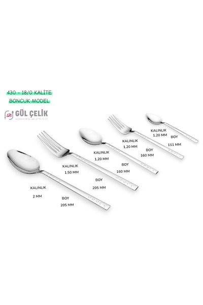 KAVEH 60 Piece Fork Spoon Set 12 Person Bead Model 18/0 Quality (Boxed)