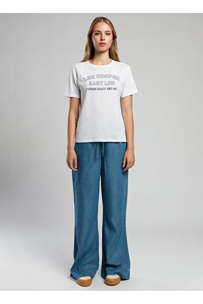 Lee Cooper Crew Neck Printed White Women's T-Shirt 252 Lcf 242013 Cosep White