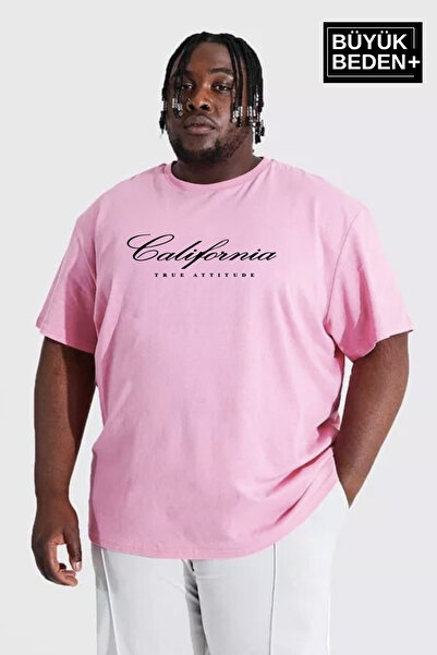 Superlife Tricou pentru bărbați, mărime mare, cu imprimeu California, cu gâtu...