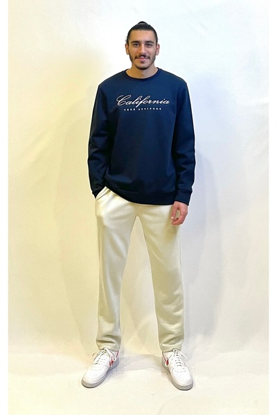 Superlife Men's Crew Neck Comfortable Fit 3 Thread Thick California Printed Sweatshirt spr24sw28