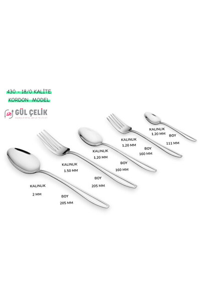 KAVEH Fork Spoon Set 12 Person 60 Piece Cord Model 18/0 Quality