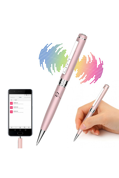 Spionescu Pen with hidden microphone, 10 hours battery life, MP3 Player, 32GB, rose gold - D3191