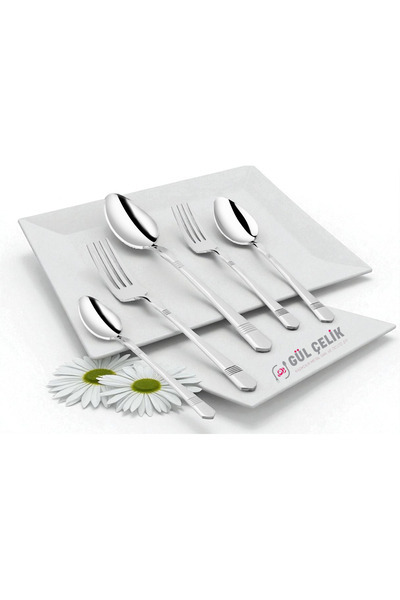 KAVEH 30 Piece 6 Person 18/10 Quality Cutlery Set Alvina Model 304 Stainless Steel