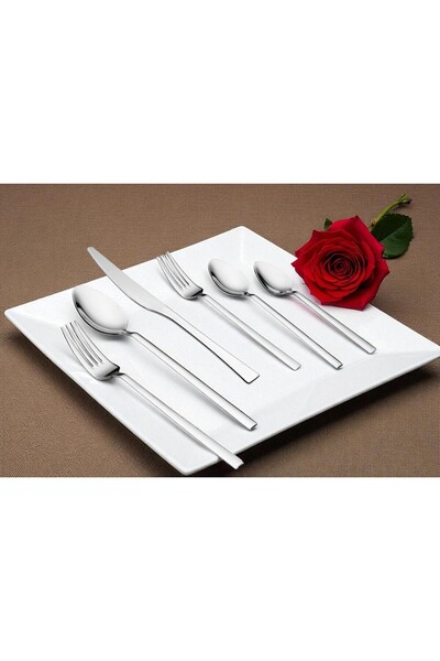 KAVEH Rose Steel 36 Piece Simple Cutlery Set for 6 People 18/0 Quality