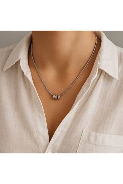 SEO AKSESUAR Balık Sırtı Zincirli Mıknatıs Kilitli Premium Çelik Kolye