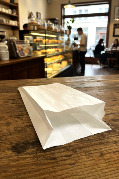 OLİ Art 15X30 cm White Paper Bag 50 Pieces – Gusseted Kraft Bag Gift Package for Food and Packaging