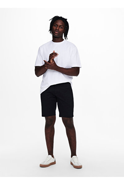 Only & Sons Siyah Erkek Normal Bel Normal Kalıp Chino Şort ONSCAM LIFE SHORTS PK 8237