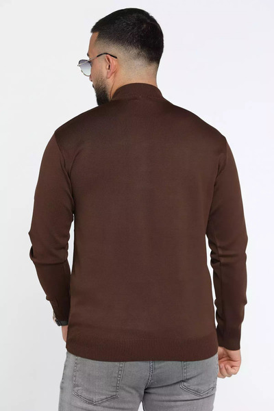 thesunfyre ΑΝΔΡΙΚΟ Πλεκτό πουλόβερ με μακρύ μανίκι και μισό ψαράκι σε κανονική εφαρμογή