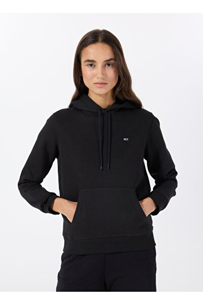 Tommy Jeans Čierna dámska mikina s kapucňou a golierom DW0DW19958BDS