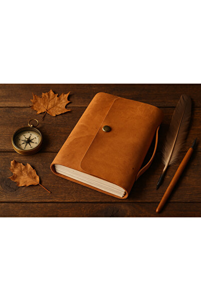 YuniQo El Yapımı Hakiki Deri Vintage Defter / Günlük Kullanıma Uygun Tutamaçlı
