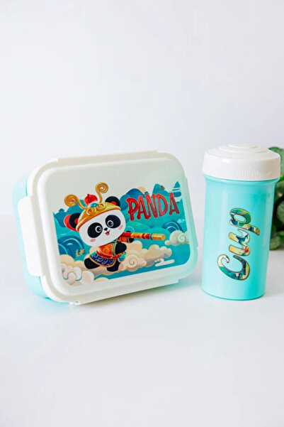 Generalwater علبة طعام مدرسية متعددة الألوان مع ملعقة وزخارف كرتونية وقارورة ...