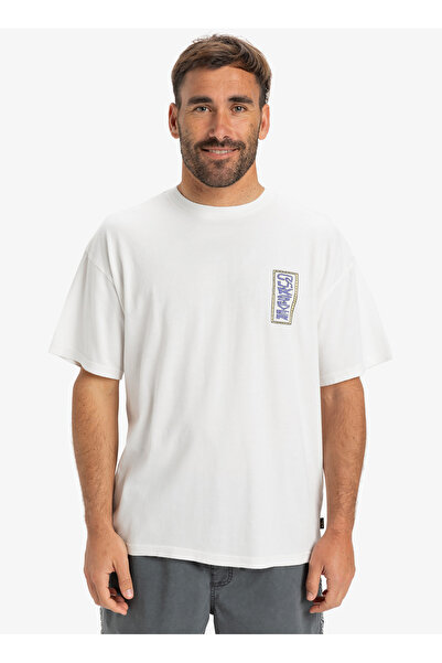 Quiksilver EQYZT08022 GH QS SUNRISE BOWL SS Beyaz Bisiklet Yaka Oversized Baskılı Erkek T-Shirt