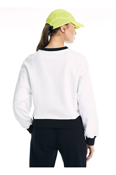 Ellesse Ef002-Wt White Hooded Collar Regular Plain Women's Sweatshirt