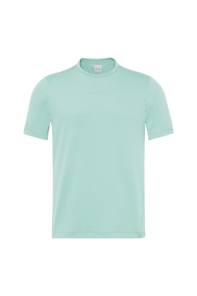 Calvin Klein LVGMS5K159PWB-WO - Su Yeşili Yuvarlak Yaka Normal Düz Erkek T-Shirt