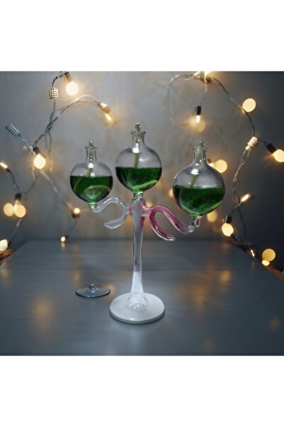 MAKARON SANAT Damla Şeklinde Üçlü Ayaklı Şamdan (Kahve Sunumu İçin Muhteşem S...