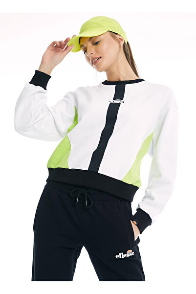 Ellesse Ef002-Wt White Hooded Collar Regular Plain Women's Sweatshirt