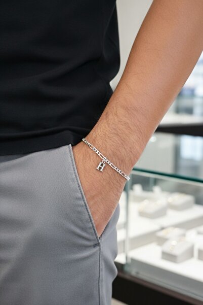 Moda Gümüş 925 Ayar Gümüş 3 Mm Harfli Figaro Bileklik