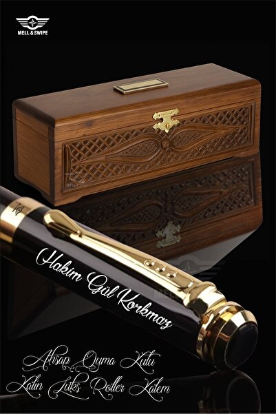 MELL & SWIPE Kişiye Isme Özel Baskılı Ahşap Oyma Kutulu Lüks Hediyelik Presti...