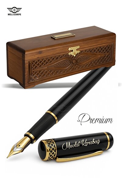 MELL & SWIPE Kişiye Isme Özel İsim Baskılı Ahşap Oyma Kutulu Lüks Hediyelik P...