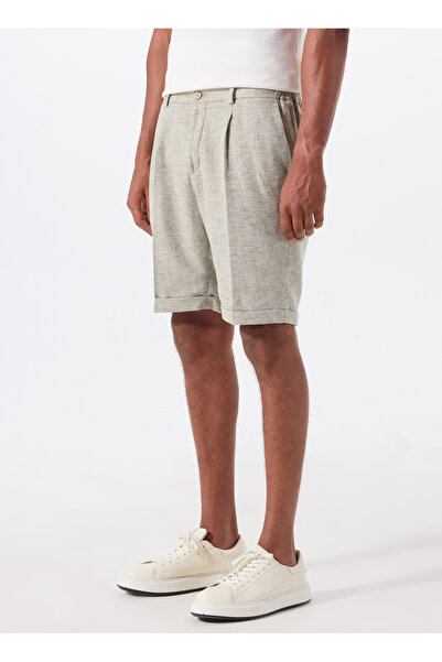 Fabrika Gri Erkek Normal Bel Basic Fit Bermuda Şort F5SM-SHT 2452