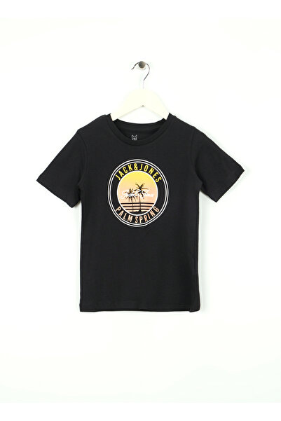 Jack & Jones Печатно черно момчешко тениска 12269922