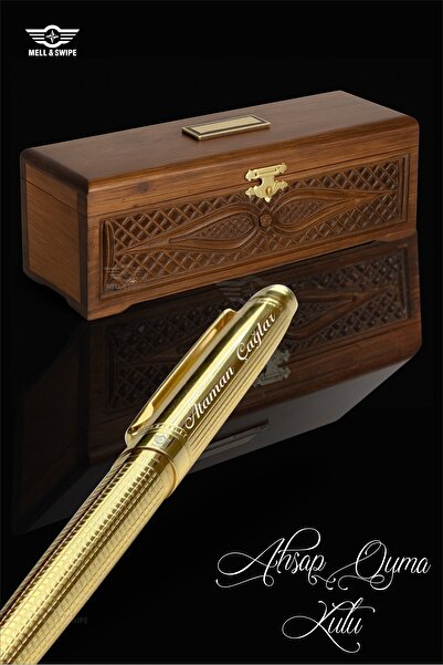 MELL & SWIPE Kişiye Isme Özel Baskılı Ahşap Oyma Kutulu Lüks Hediyelik Presti...