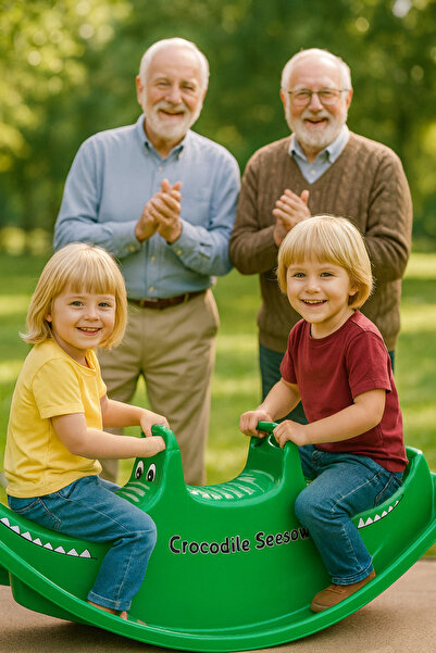 PİLSAN Tahteravalli Timsah Yeşil Renk-Evinize Bahçenize Anaokulları Kreşler v...