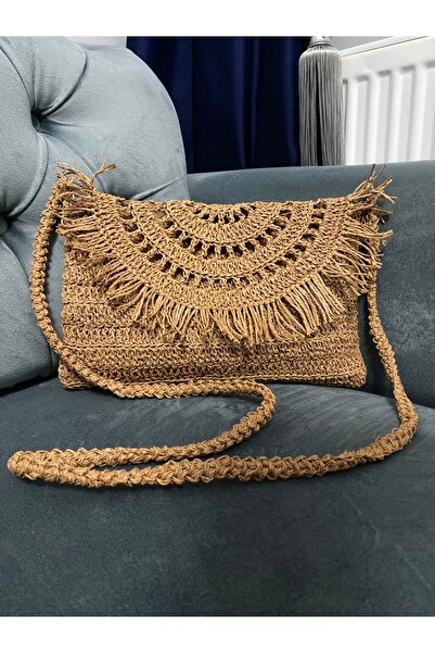 MBT حقيبة مستطيلة مصنوعة يدويًا من خيوط الورق مع بطانة داخلية