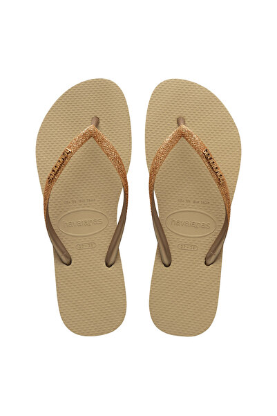 Havaianas Papuci subțiri cu sclipici, gri nisip