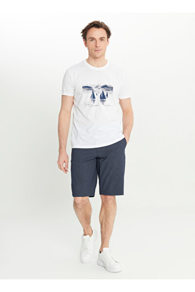 ALTINYILDIZ CLASSICS Ανδρικό μπλουζάκι Altınyıldız Classics Crew Neck με τύπωμα Λευκό ACE091252393_BYZ