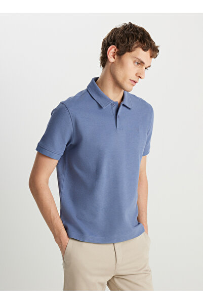 WRANGLER Light Blue Regular Fit Men's Polo T-Shirt W 2510720404