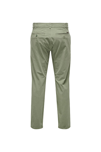 Only & Sons Men's Regular Fit Elastic Waist Khaki Trousers - 22029761