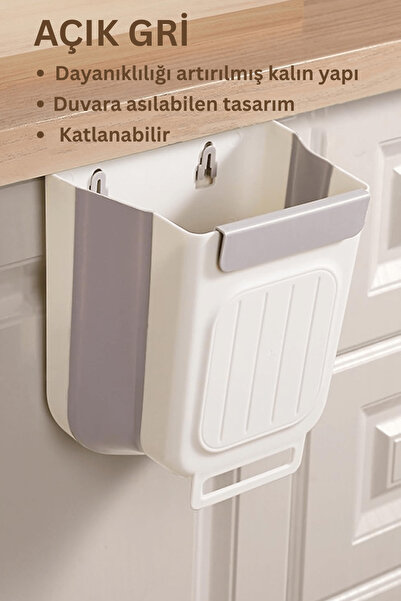 ModernEvAksesuar Foldable Hanging Trash Can – Large Size (27.5×25×16 cm)